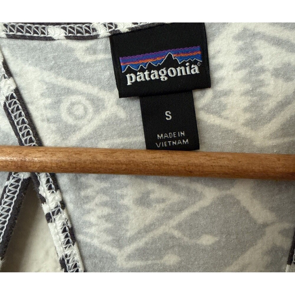 Patagonia West Ashley Dress Aztec Fish Cream Dark Gray Keyhole Size Small‎ - Picture 4 of 8